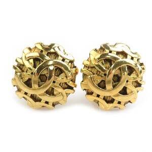 CHANEL Coco Mark Metal Gold Earrings for Women, Free Shipping e61595k